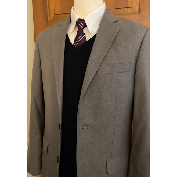 Nautica Slim Fit Sport Coat Mens 38L Mid-Brown/Taupe Two-Button Jacket Blazer - Picture 3 of 16